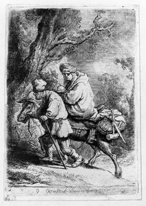 La Huida a Egipto, 1633 de Rembrandt van Rijn